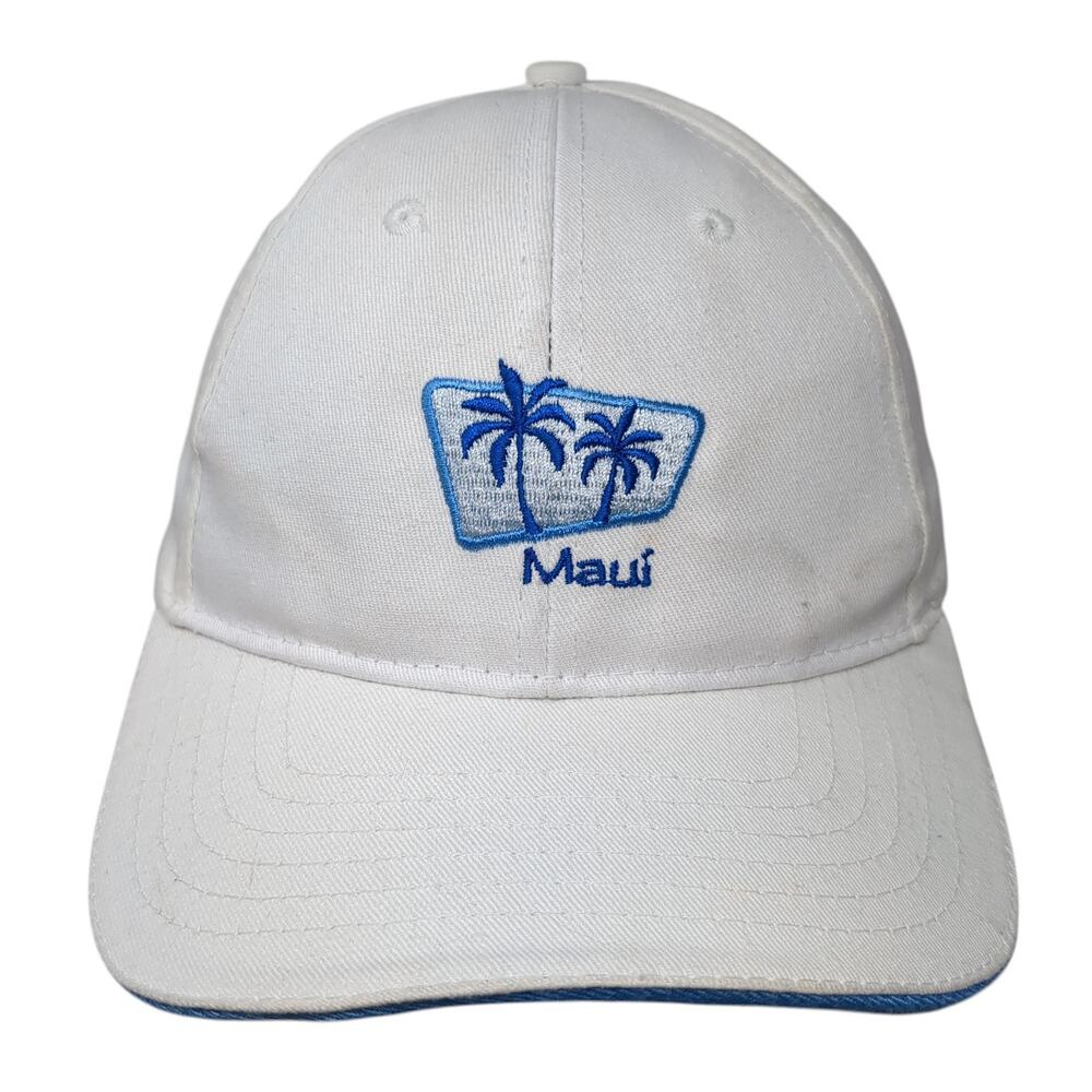 Maui Strapback Baseball Cap White One Size Adjustable Surfware Hawaiian Classics